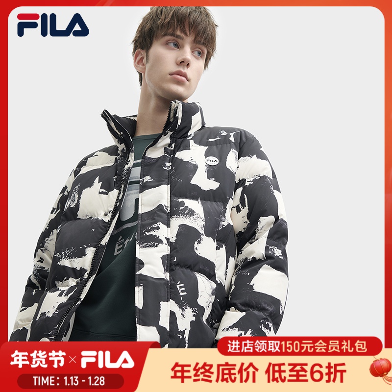 FILA斐乐男装/ETUDES冬款时尚运动迷彩印花潮流羽绒服F11M346901F