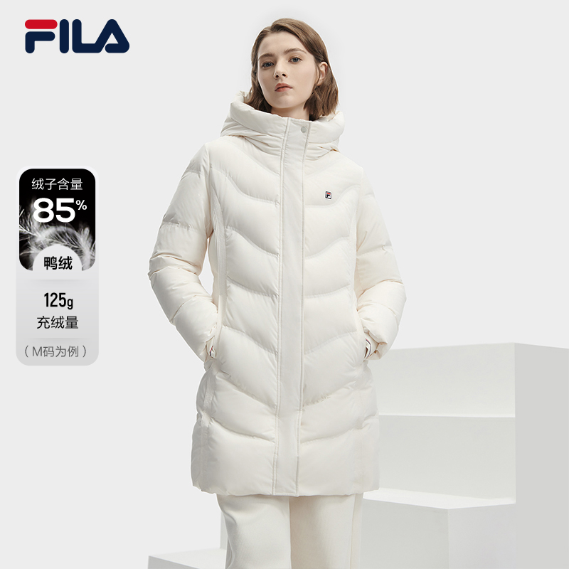 FILA斐乐女装杨幂同款羽绒服2023冬季新款休闲棉服外套F11W341910