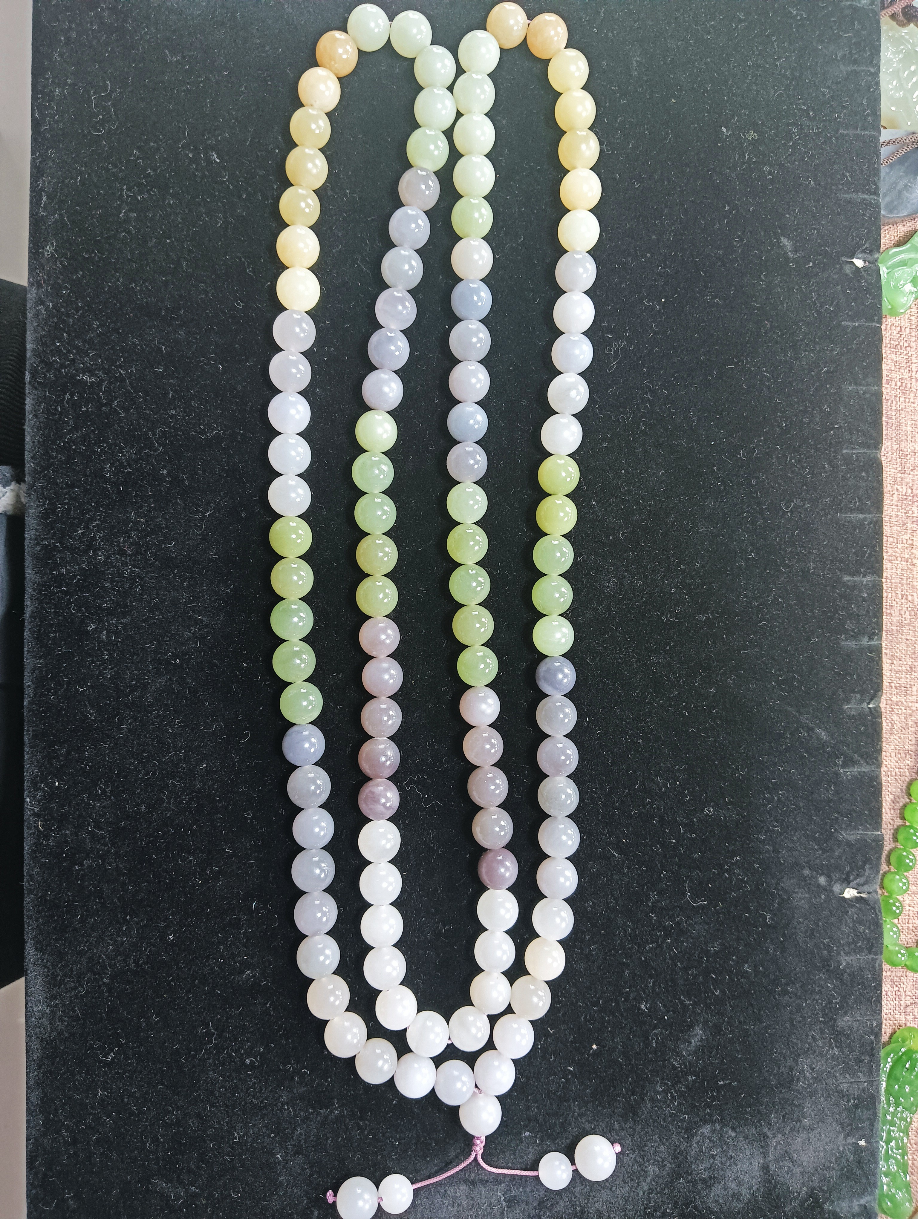 和田玉夺宝108颗朝珠卡12