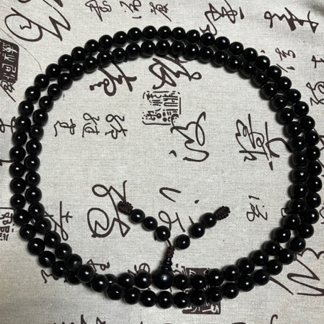 非金属木质手链 男天然双圈无患子手串黑色妈妈手持串珠手饰饰品