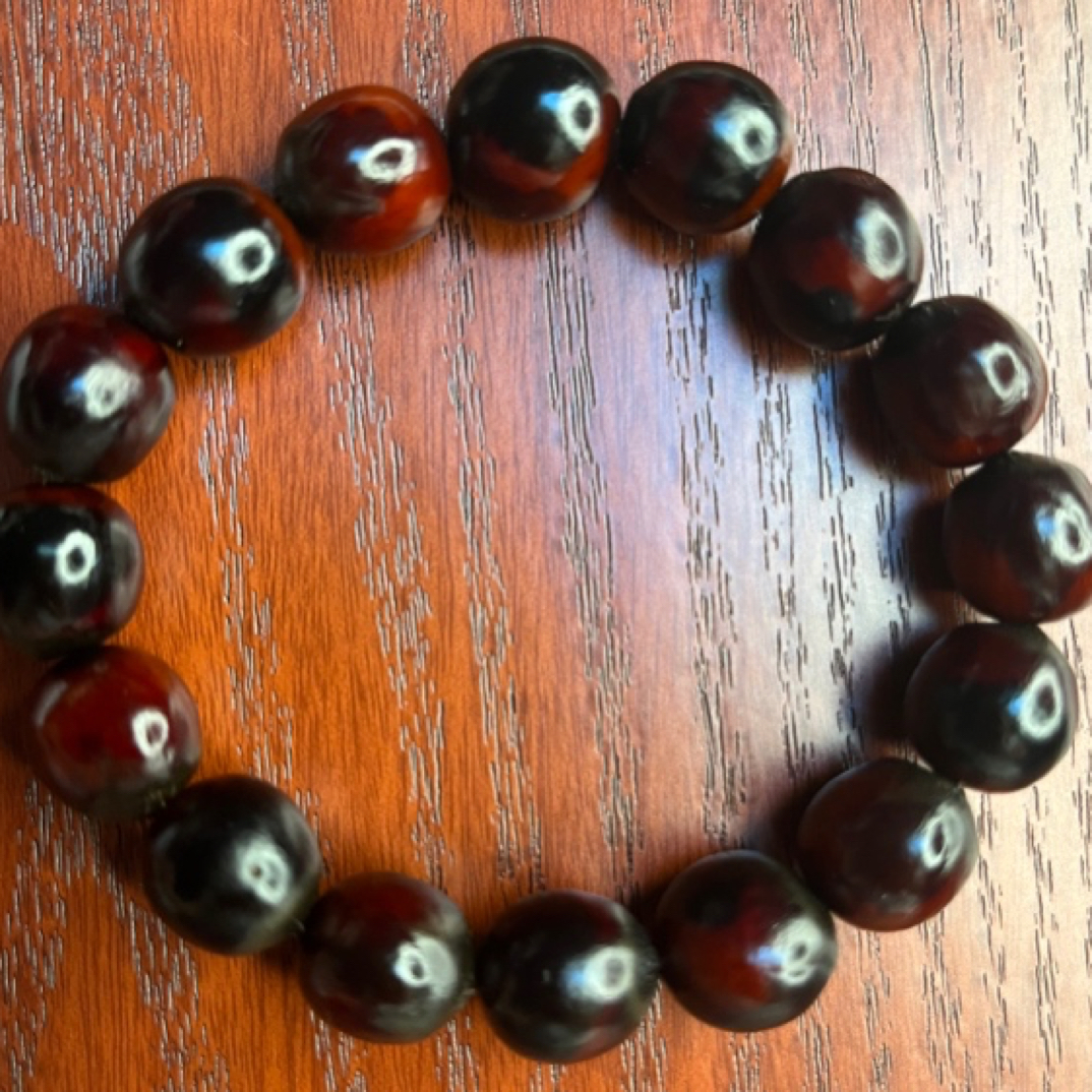 非金属木质手链 国风无患子大籽16粒花红籽手半尺寸14.5至15mm