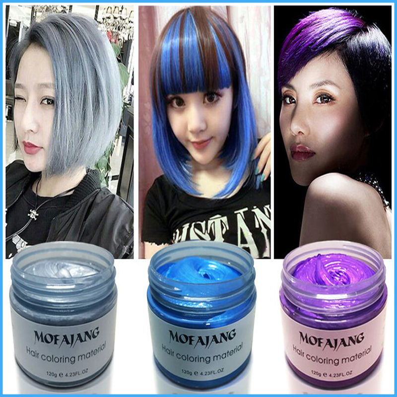 正品奶奶灰男士发蜡一次性染发彩色发泥临时挑染造型染发膏女学生
