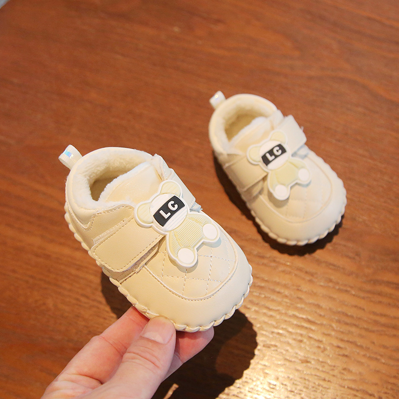 秋冬季一岁宝宝棉鞋6到12个月婴儿学步鞋软底加厚保暖婴幼儿鞋子8