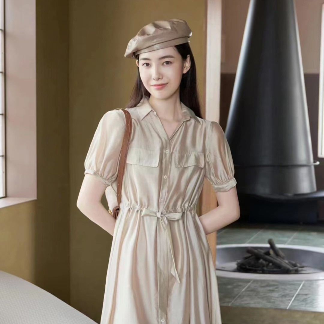 女装春季翻领衬衫针织衫显瘦小众上衣春秋气质连体法式翻领收腰