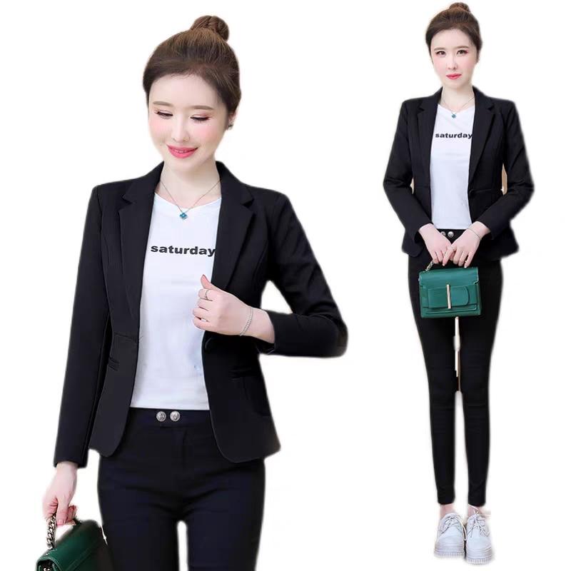 网红小个子黑色西装外套女2023年春秋季新款韩版百搭短款西服上
