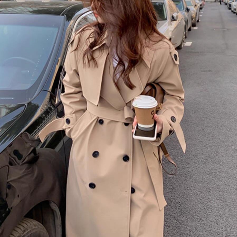 风衣外套女春秋2023年新款流行中长款小个子英伦风高级感气质大衣