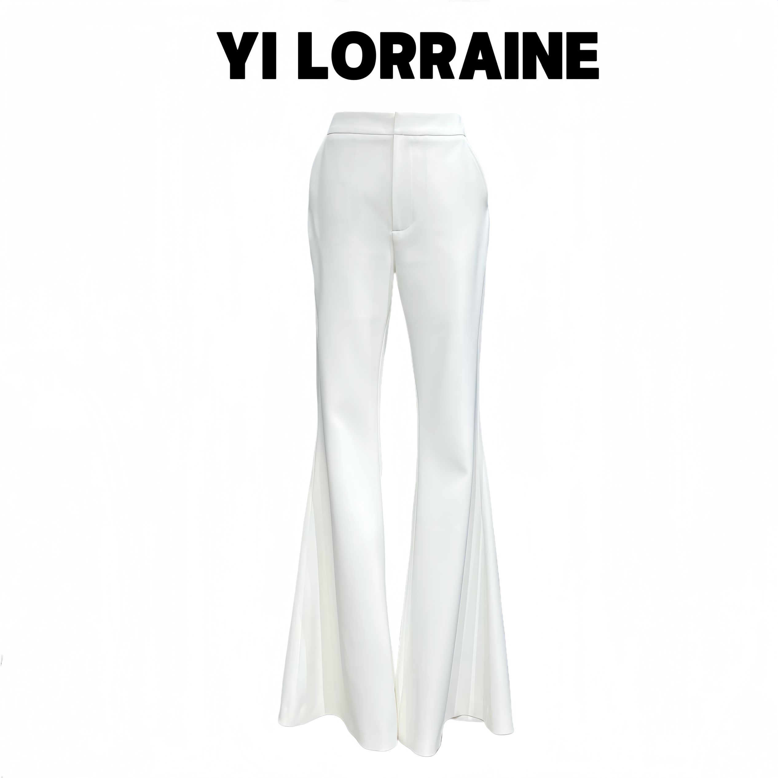 YI LORRAINE/旖洛琳原创设计进口西装抗皱料喇叭长裤显瘦22W151
