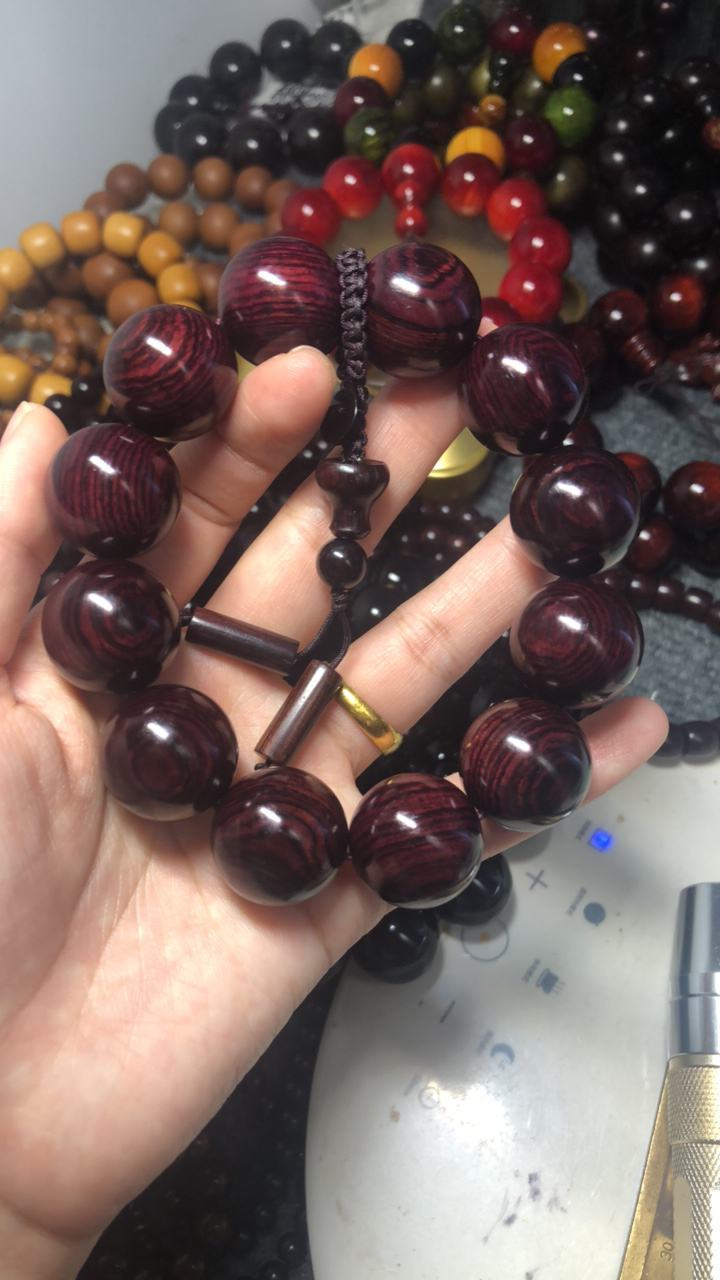 精品黄花梨天眼老料手串
