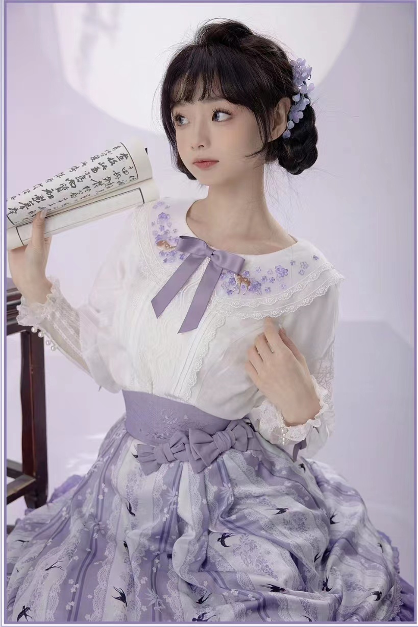 【现货】摇篮曲水月无间剑三联名可爱少女质感衬衫半裙