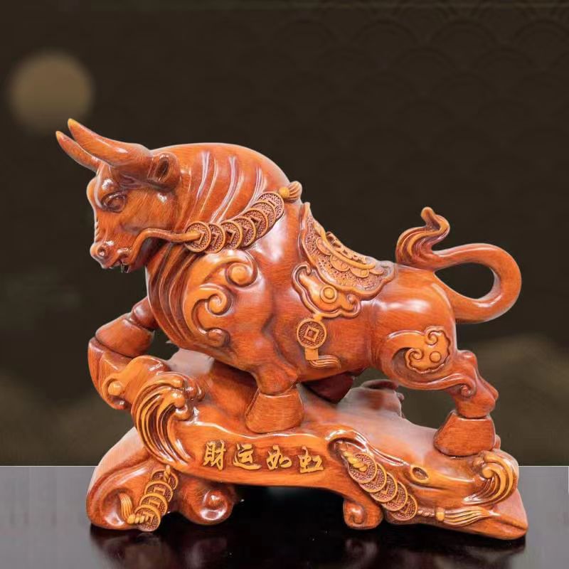 家居生活家居饰品摆件工艺品牛气冲天财源滚滚发财牛 长（32 高27）