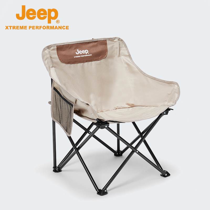 JEEP/吉普户外折叠椅月亮椅露营便携折叠躺椅钓鱼椅美术小凳子