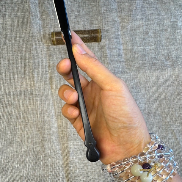 方鸿凯纯绿木制作精工折扇9.5寸16方2.0排口葫芦头型手签名落款