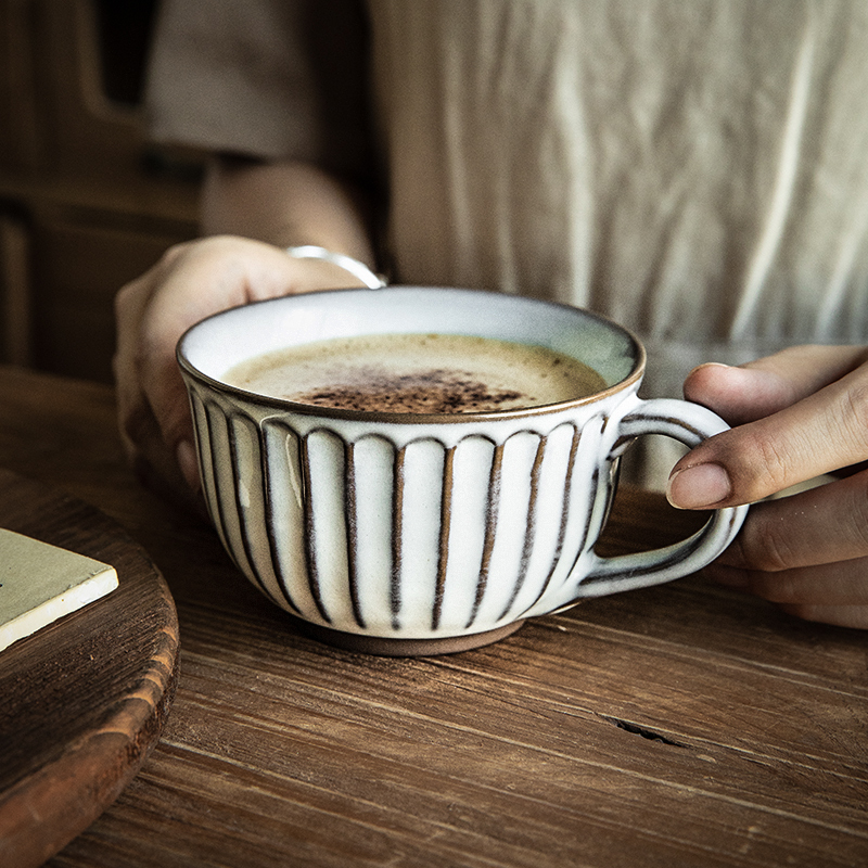 小悠家 复古吉森马克杯个性浮雕陶瓷杯家用喝水杯子美式咖啡杯