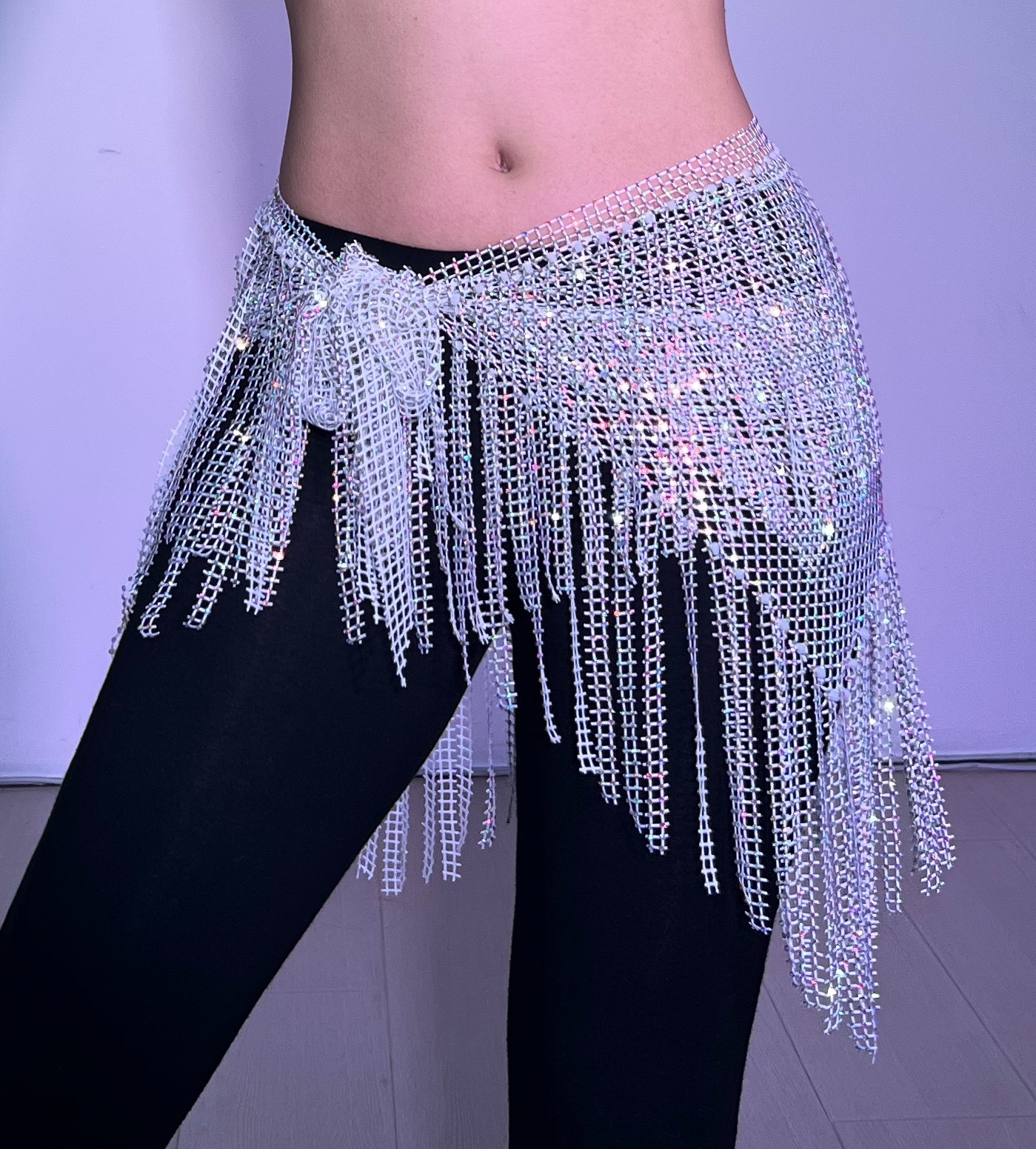 尼罗河之约肚皮舞新款双层云朵腰链初学者臀巾纯手工精品钻演出服