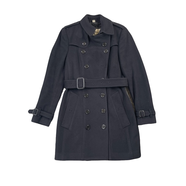Burberry SS23 黑色双排扣休闲风衣/6码/98新/公价7300/51786