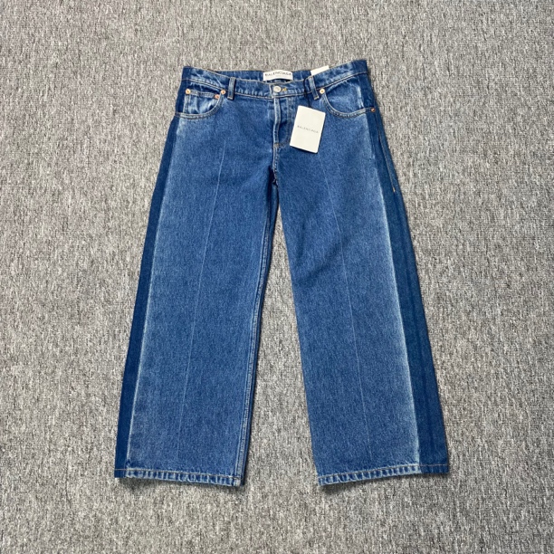 全新未使用  CD Balenciaga拼接牛仔九分裤/36码/全新带吊/80204