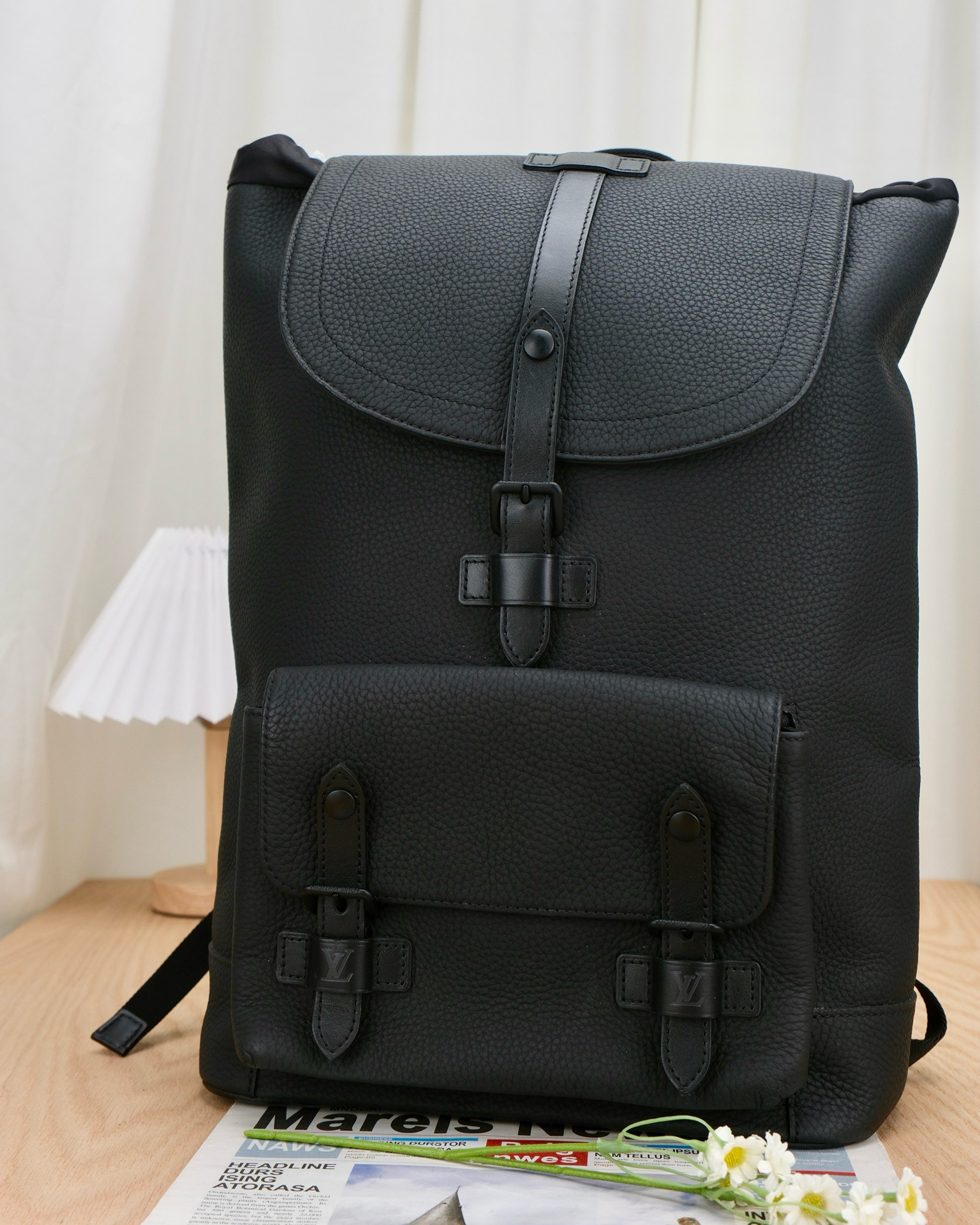 99新 LouisVuitton/路易威登 嘉壹/6076 全黑武士路易威登双肩背