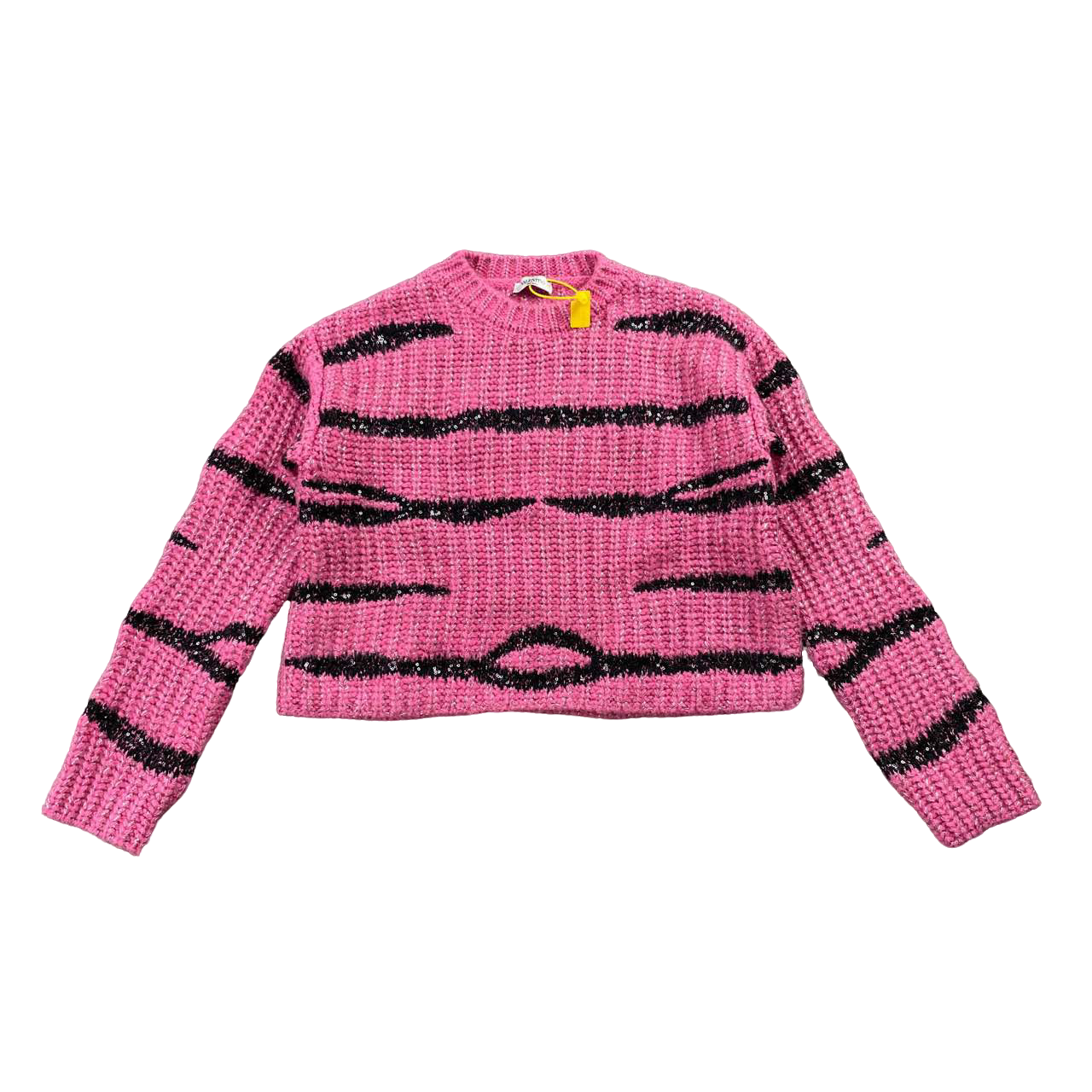 99新 Valentino/华伦天奴 7555刺绣马混纺圆领套头宽松毛衣/XS码