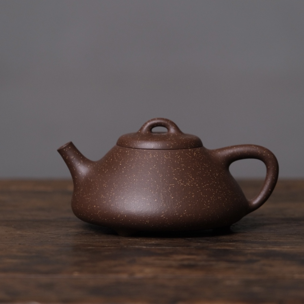 泽物志修斋范鹏龙子冶石瓢紫泥铺砂220cc师承吴东元紫砂茶具