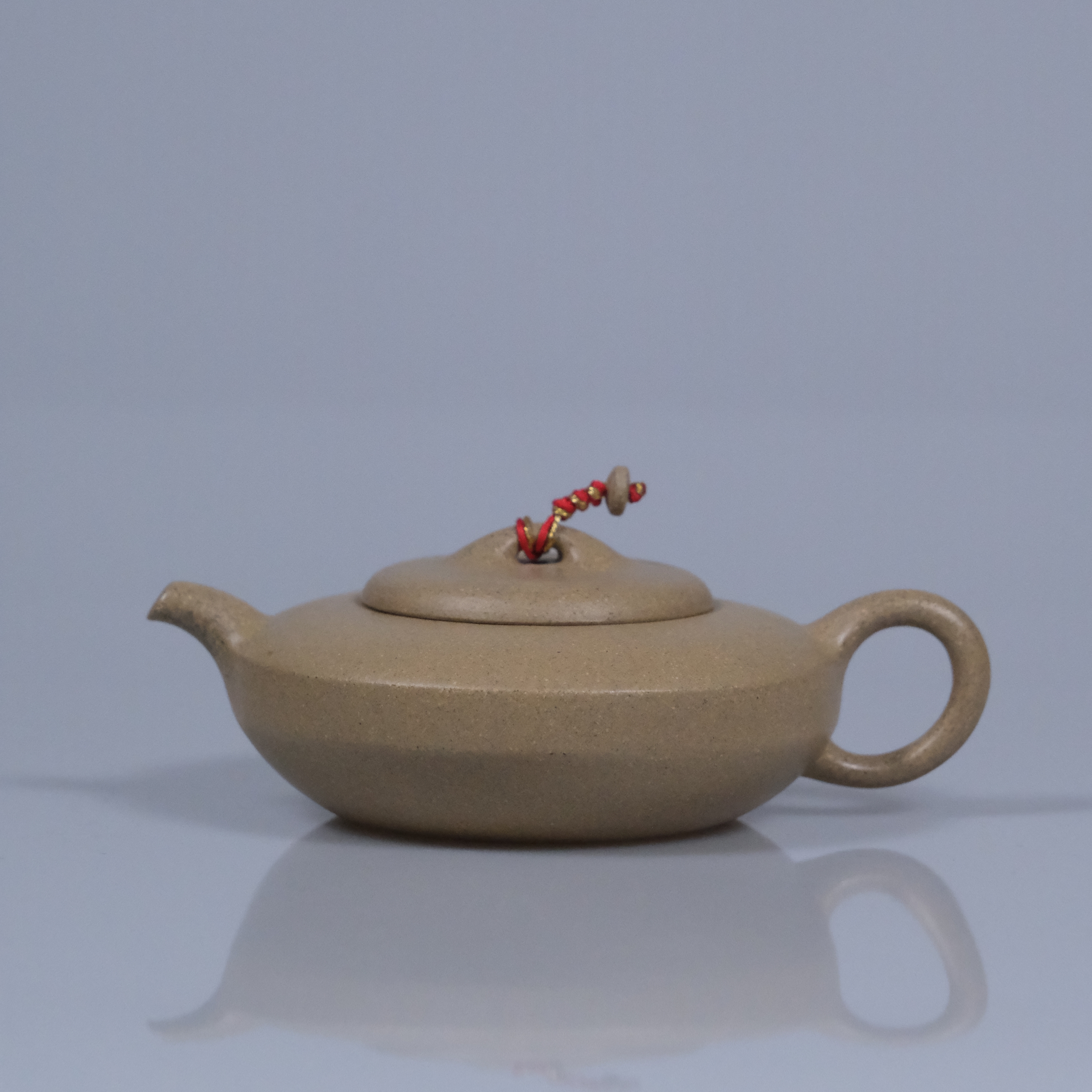 静山堂周宇律扁石段泥120cc师承周宇杰老师纯手工水平壶紫砂壶