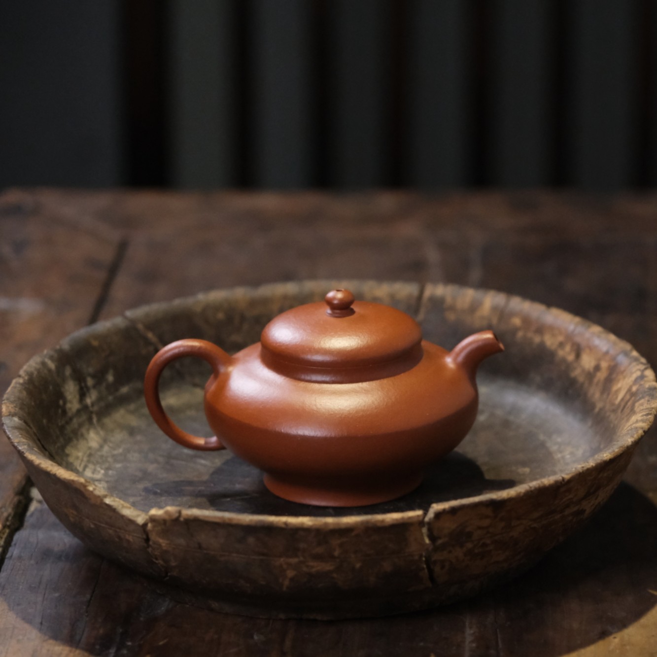 顾占明老师 全手工  合欢 朱泥  150cc 师承吴云峰老师  紫砂壶