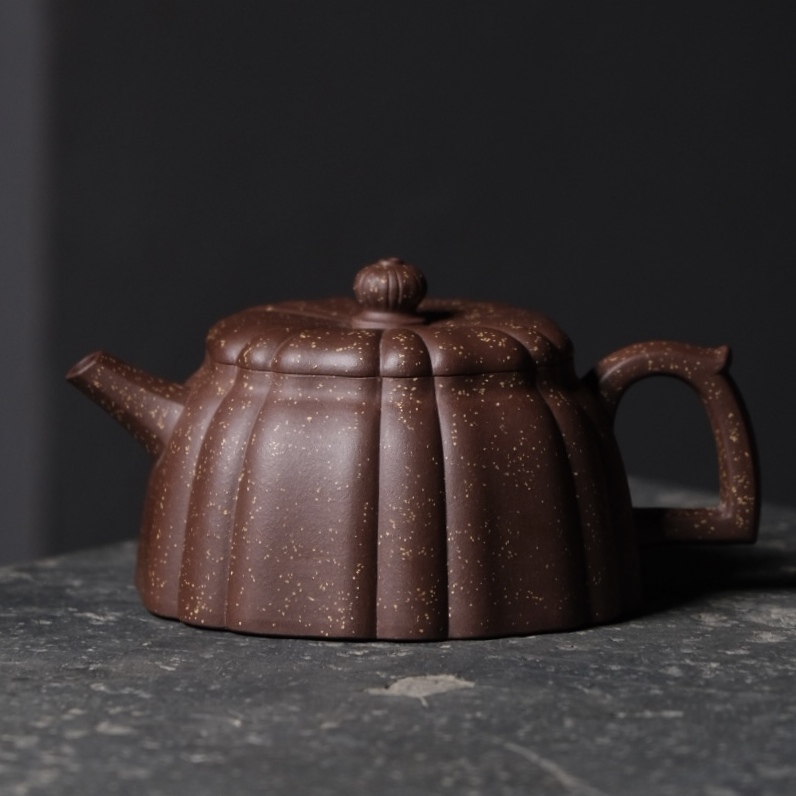 泽物 志修斋周传 菊葵壶 紫泥铺砂 190cc 师承吴东元全手工紫砂壶