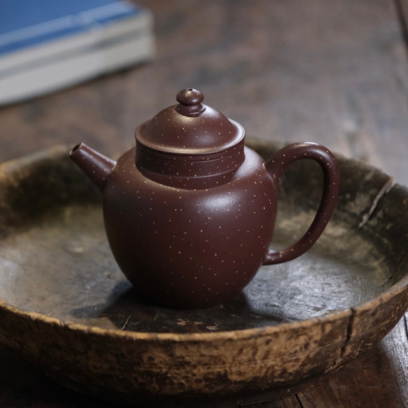静山堂陶手朱天聪老师全手工宫灯 紫砂壶 紫泥铺砂 160cc 茶壶