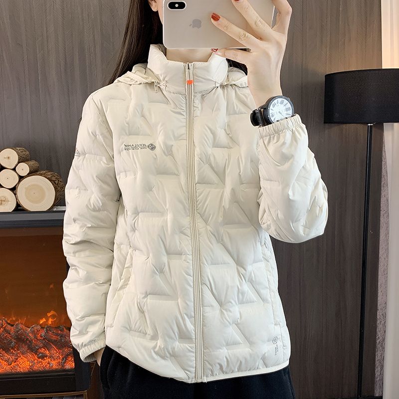 波司澄 白鸭绒轻薄羽绒服女防风保暖短款棉衣户外防风外套(连帽可