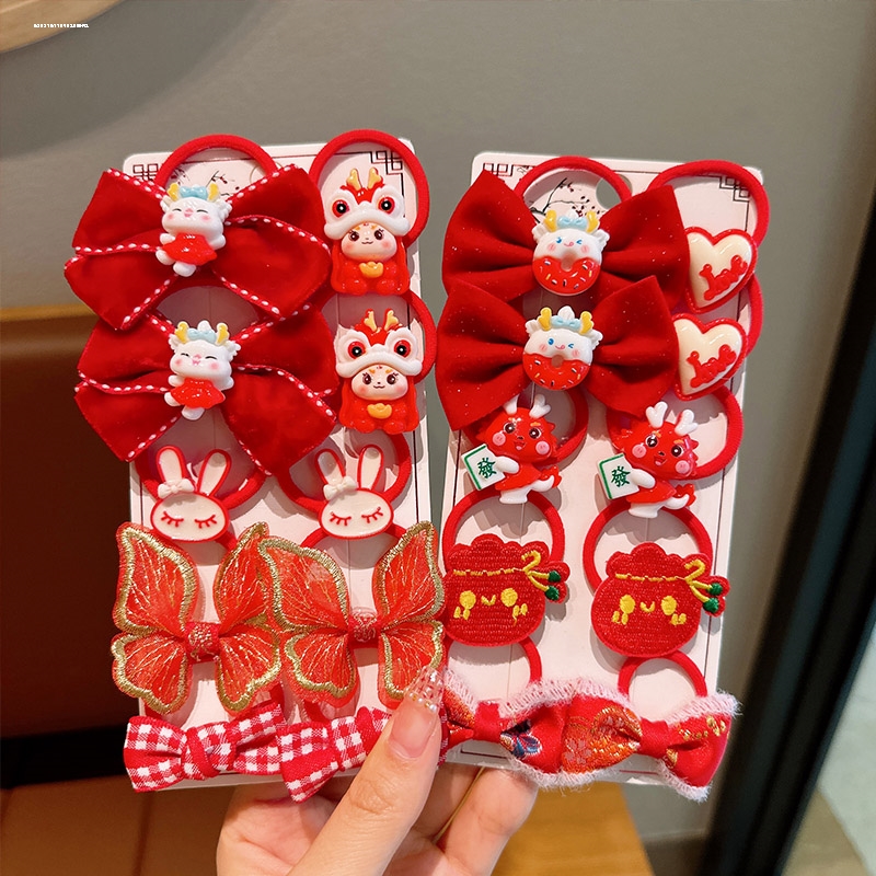 龙年套装发饰发圈2023少女百搭皮筋简约质感新款高弹高马尾小众