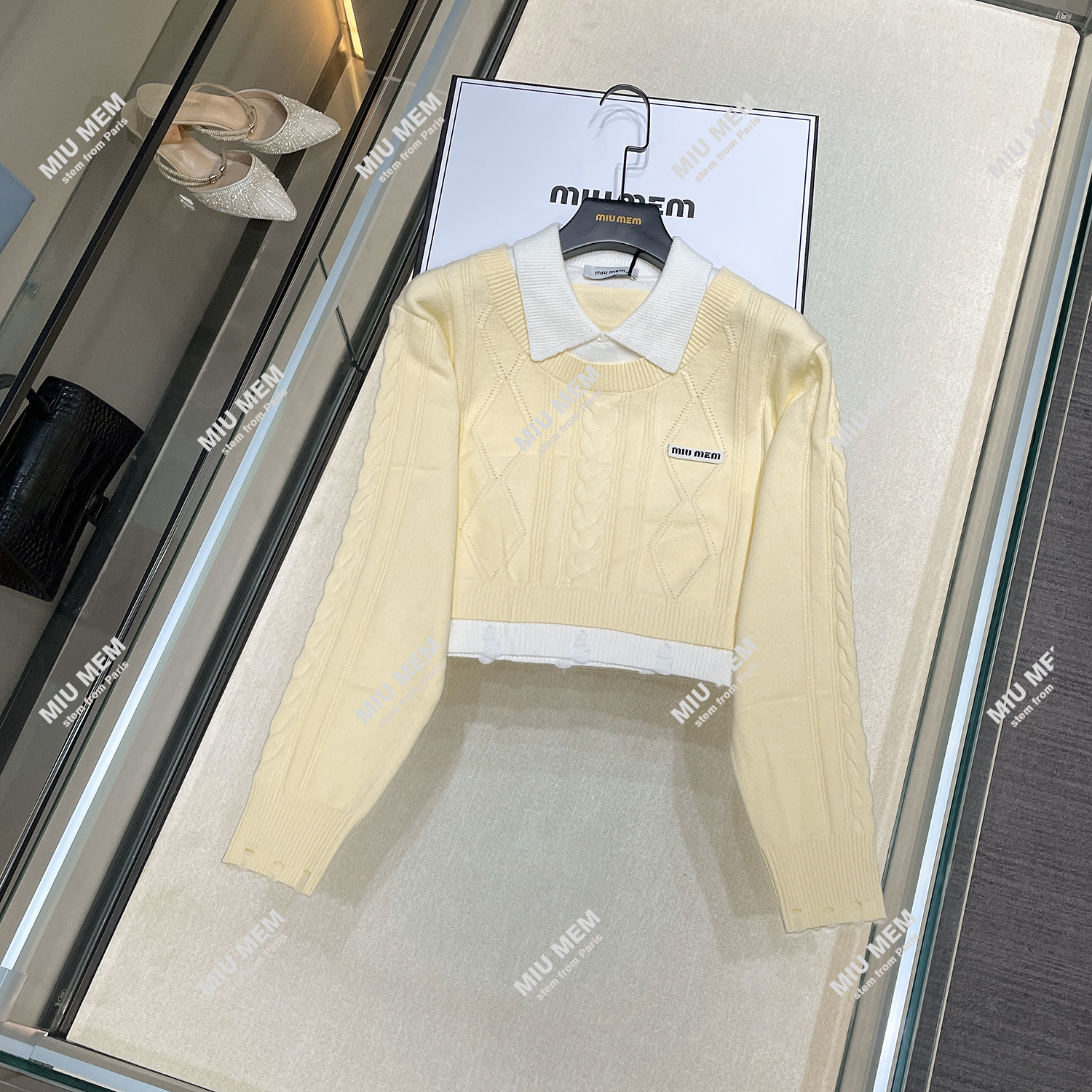 轻奢高端新款秋冬假两件拼接针织少女感时尚上衣DY5174