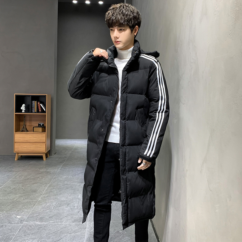 阿迪冬季休闲棉衣男中长款过膝加厚棉服女体院定制冬训练棉服大衣