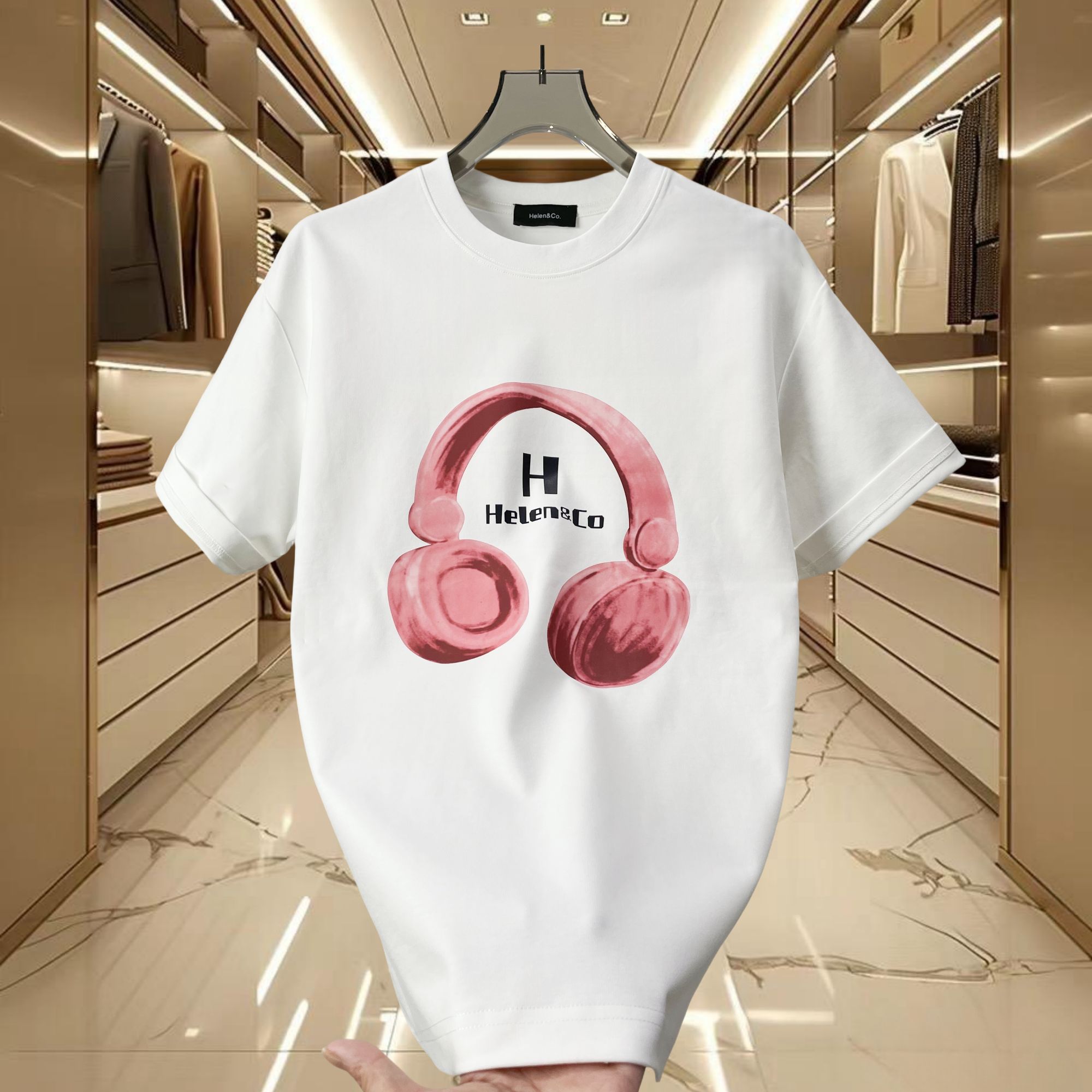 新款秋冬打底重磅美式轻奢潮痞帅爆款情侣宽松高级感男士t恤短袖