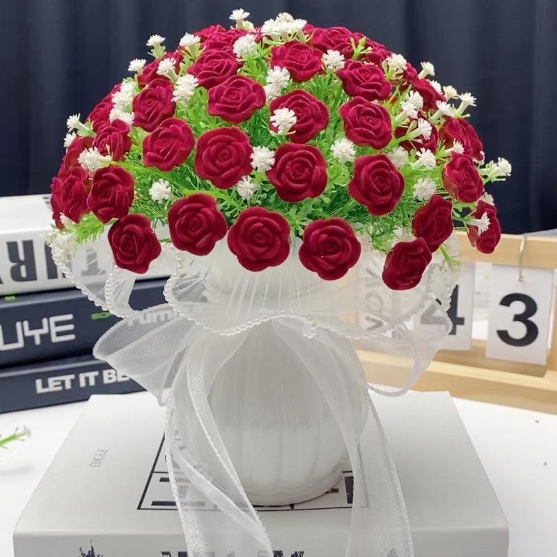 【烫金玫瑰花】重工金边插花diy饰品巴洛克diy配件奶油胶手工设计