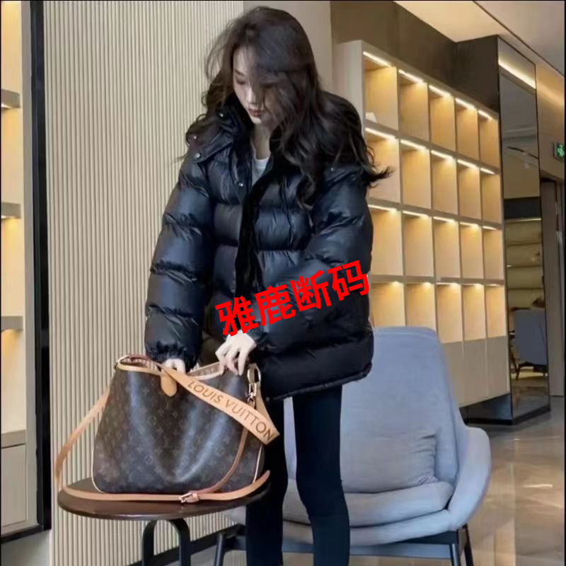 雅鹿新款羽绒服反季羽绒服女短款2023秋冬新款韩版宽松连帽加厚保