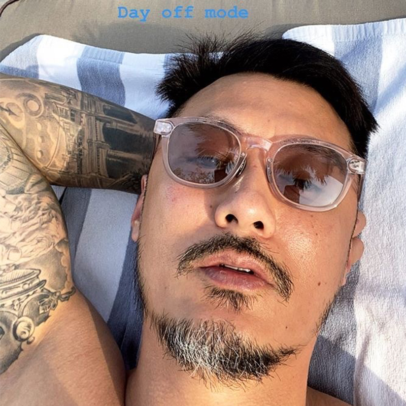 余文乐同款墨镜男款近视太阳眼镜框潮透明色百搭桔色可配近视度数