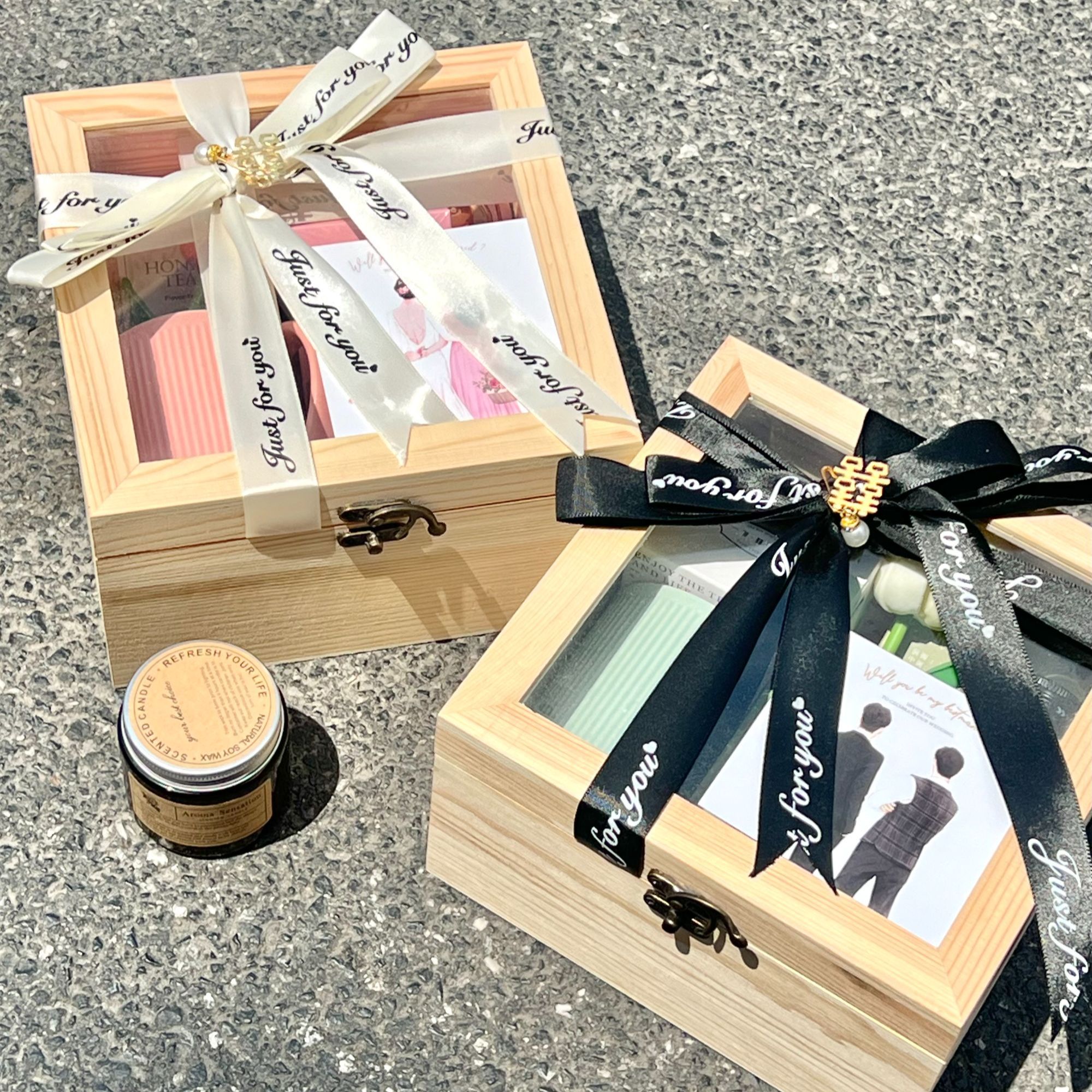 木质礼物盒网红喜糖婚礼包装空盒生日结婚伴娘伴郎伴手礼品盒