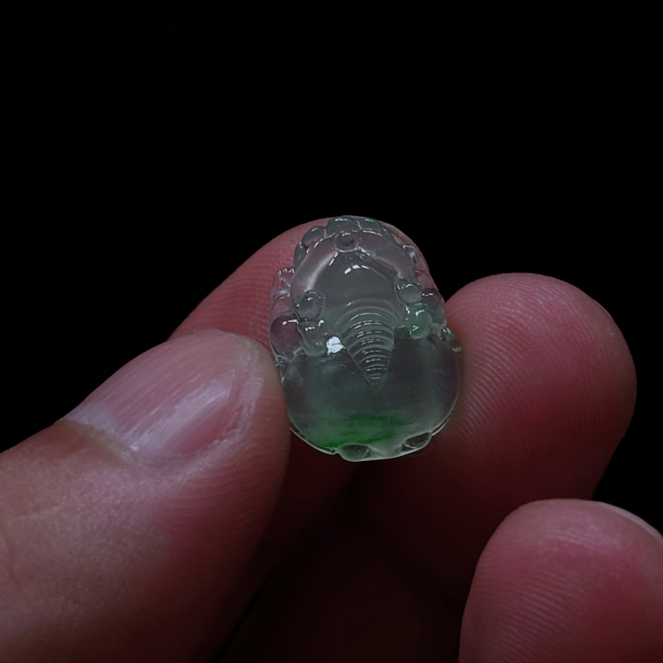 缅甸天然翡翠a货老坑种冰金丝绿貔貅