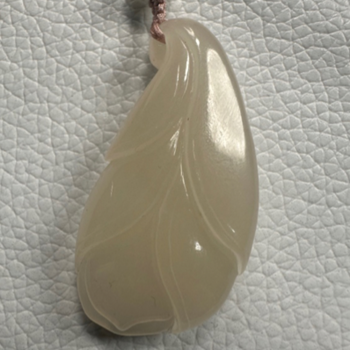 天然和田玉藕粉玉兰花0364