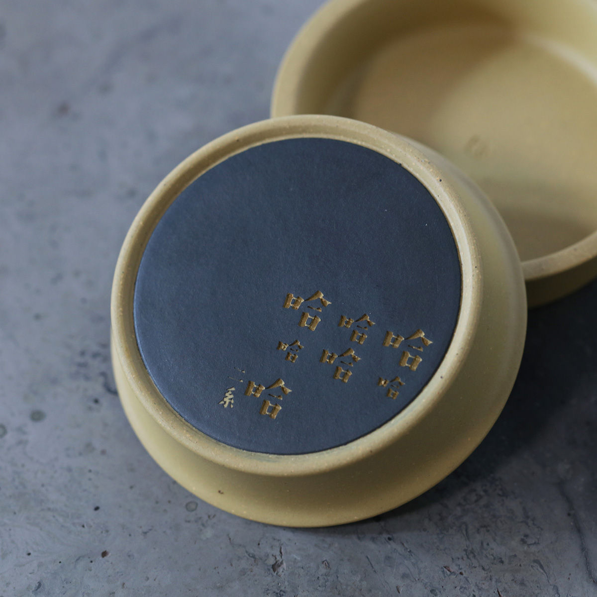 寻臣紫砂段泥冰淇淋盖置黑泥豆沙绿家用杯垫茶道配件中式手工刻字