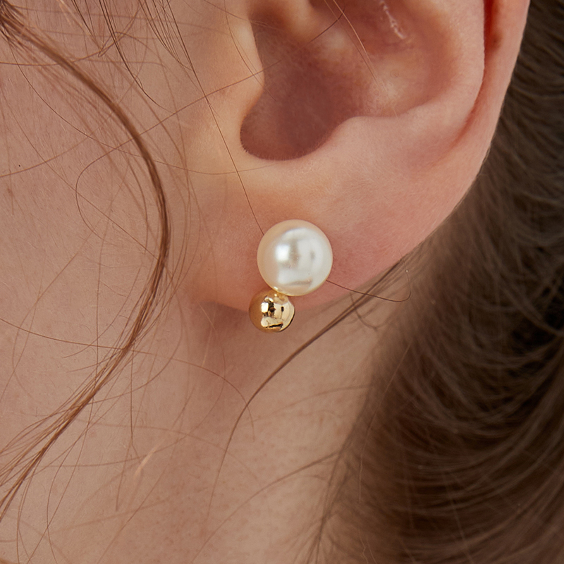 925银耳饰 LARAINE YIN纯银球球耳钉高级感珍珠耳环女小众设