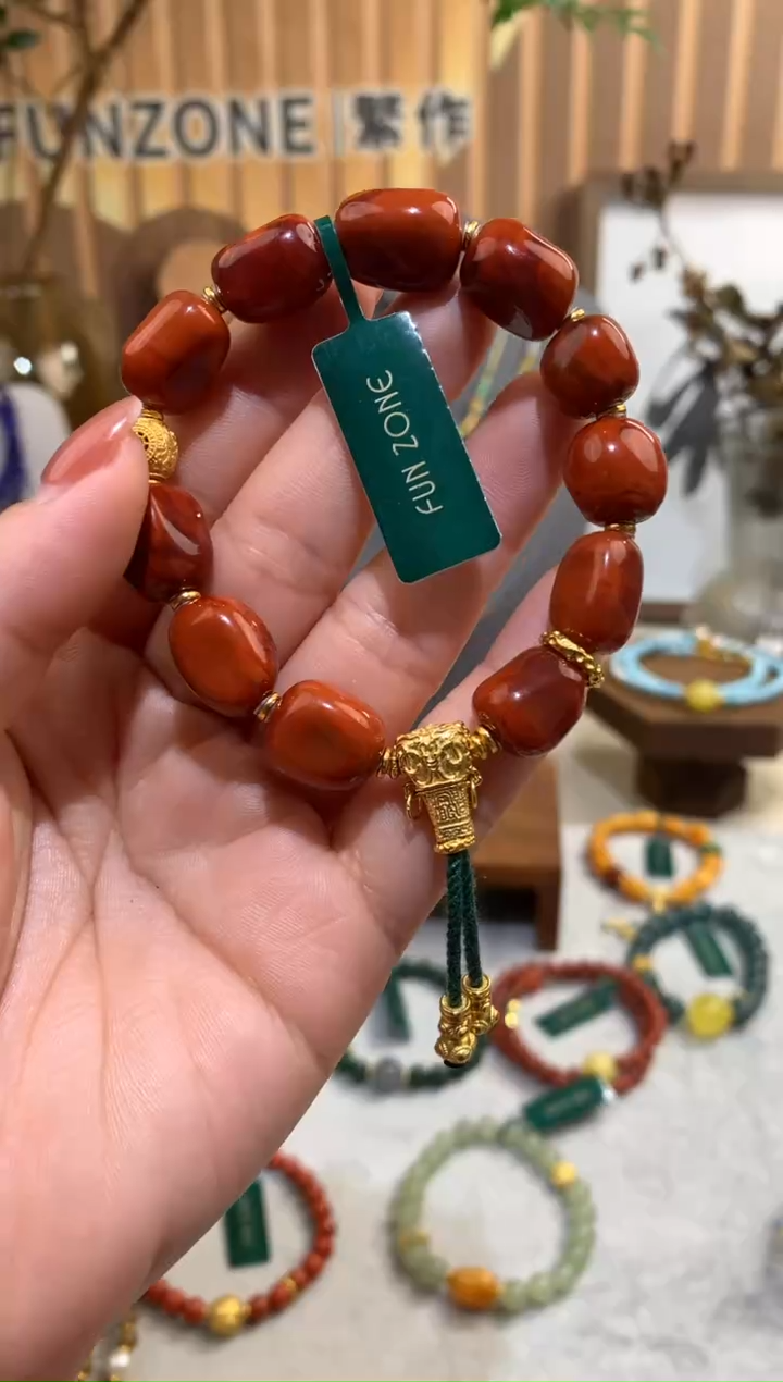 【闪购商品】南红玛瑙手串银S925镶嵌手串