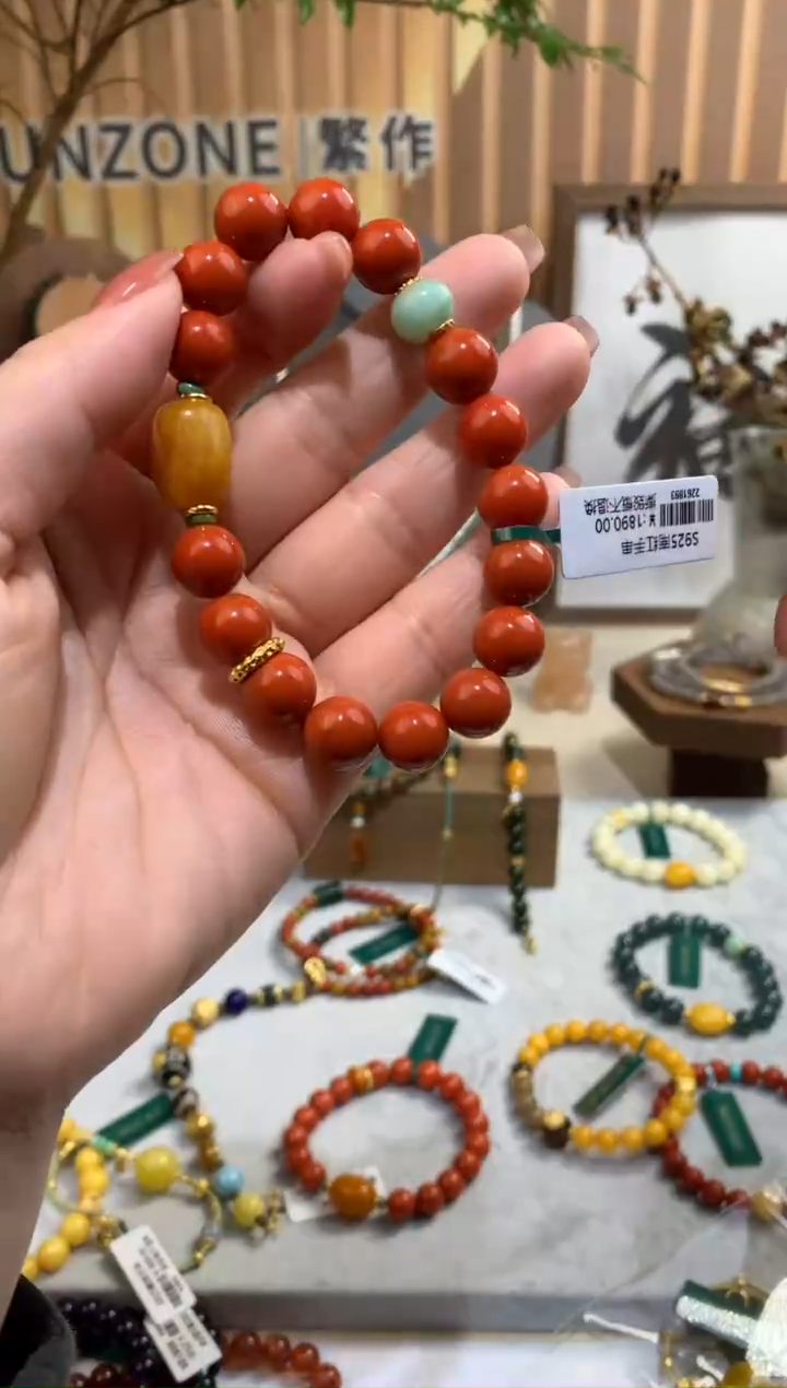 【闪购商品】南红玛瑙手串银S925镶嵌手串