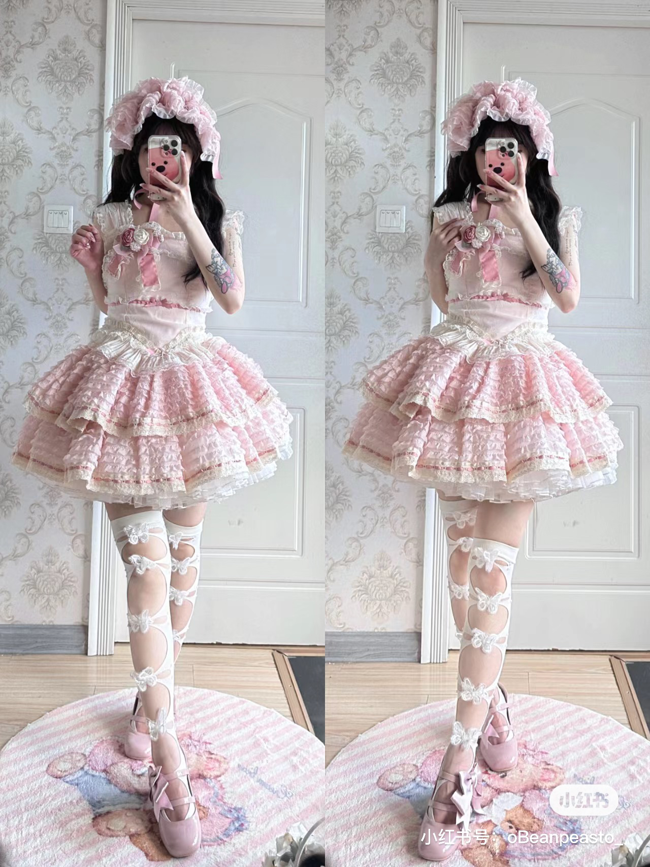 里雾诗之春现货甜美日系连衣裙蕾丝日常少女可爱狗短