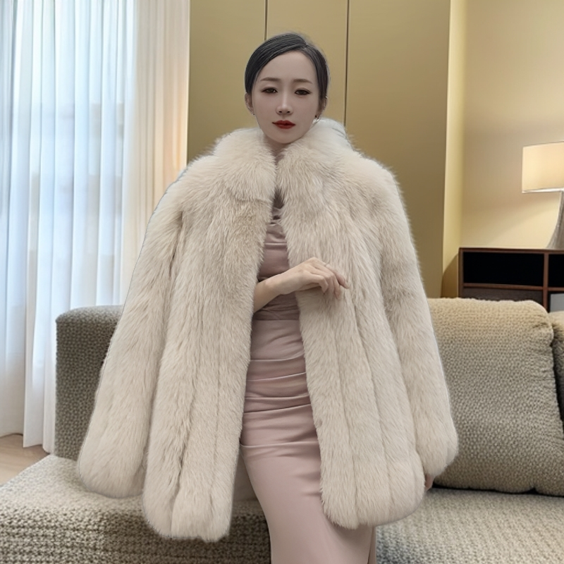 时尚网红秋冬厚外套女装双面毛立领竖条显瘦款气质