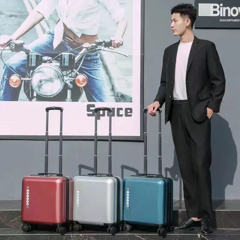 新款商务登机行李箱PC防刮耐磨小型16-18寸免托运行李箱小尺寸
