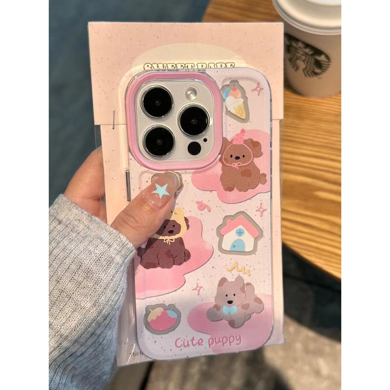 斑点小狗适用苹果15手机壳新款华为Pura70小米14个性vivo可爱OPPO