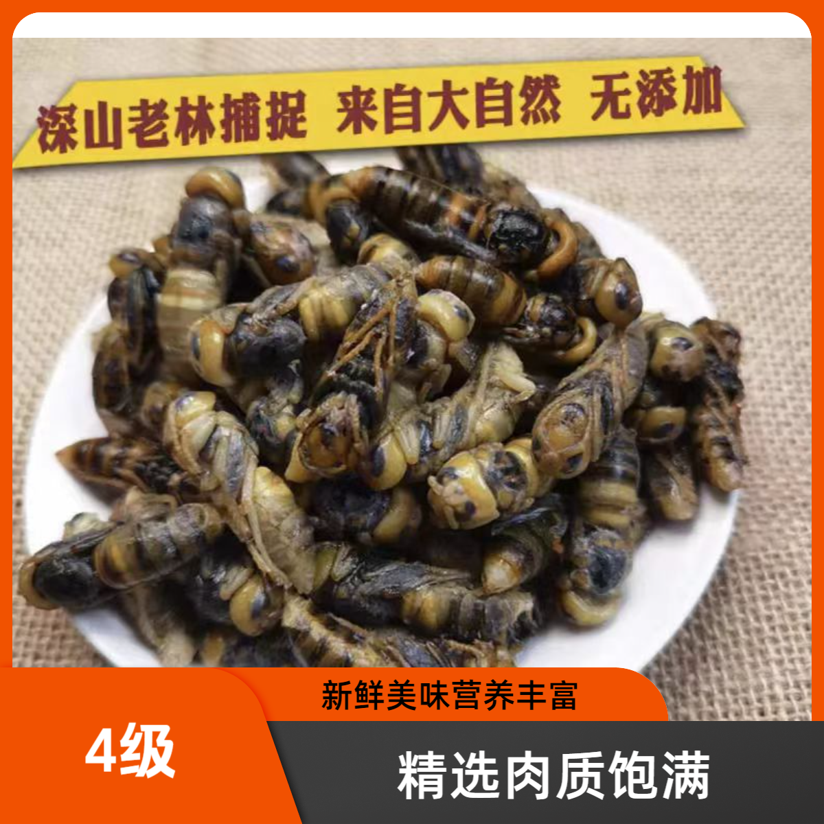4级【小黄小黑老蜂】}蜂蛹马蜂油炸蜂蛹