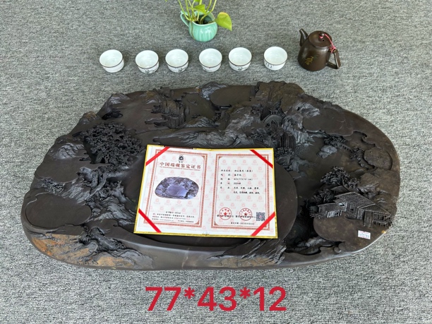 端砚上三坑的麻子坑山水茶盘，喜欢的朋友可以联系我哦