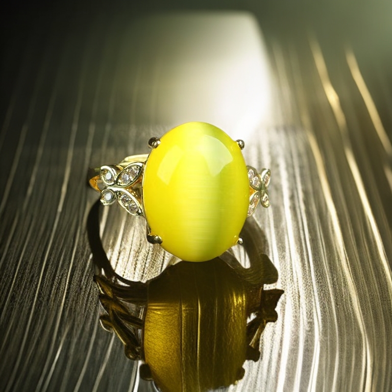 合金亚克力戒指 A【臻品甄选】黄色戒指饰品