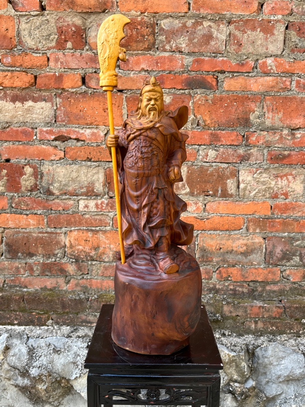 威武霸气 英俊潇洒【关二爷】根雕桌面摆件 尺寸：长22宽17高73